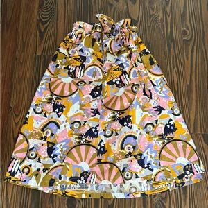 ModCloth Multi-Color A-line Skirt in Psychedelic Pastel Purple And Orange Print